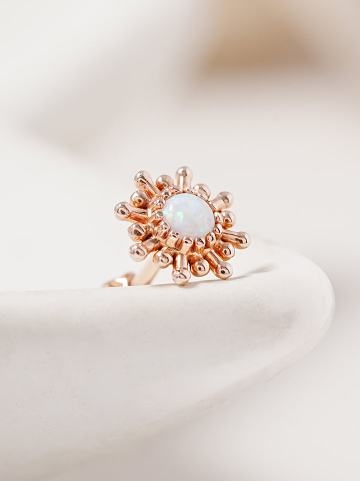 14K Gold Golden Sunrise Opal Cartilage Earring 18G16G