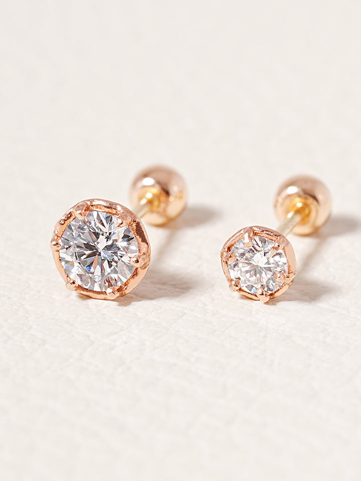 14K Solid Gold Lab Diamond Grace Cartilage Earring 20G18G16G