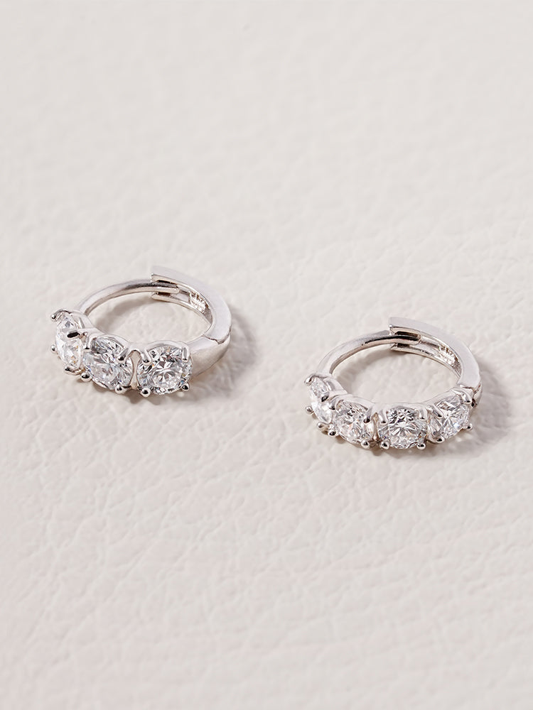 14K 18K Solid Gold Lab Diamond Mini Daily Cartilage Hoop Earring