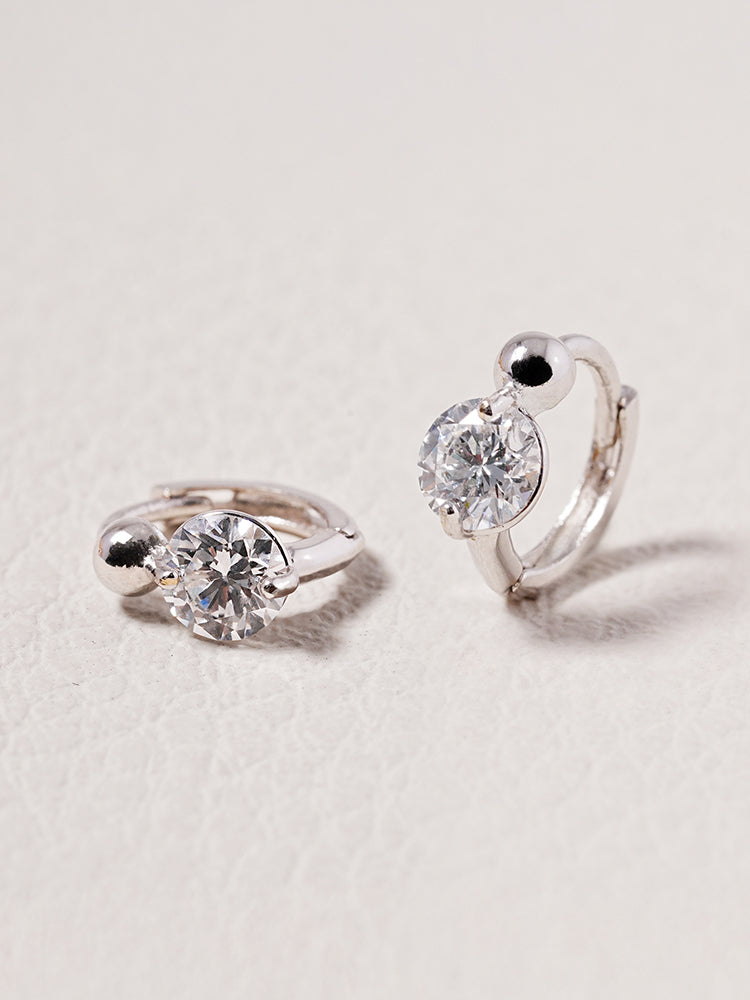 14K 18K Solid Gold Lab Diamond Mini Rediant Cartilage Hoop Earring