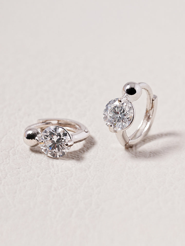 14K 18K Solid Gold Lab Diamond Mini Rediant Cartilage Hoop Earring