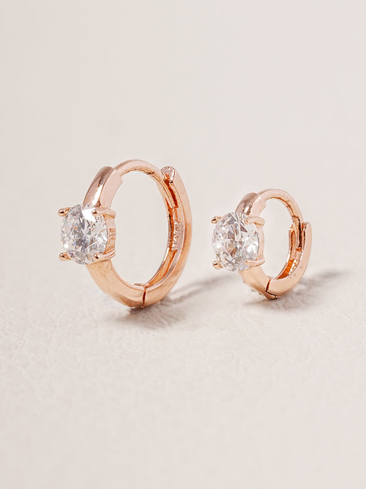 14K 18K Solid Gold Lab Diamond Mini Cartilage Hoop Earring