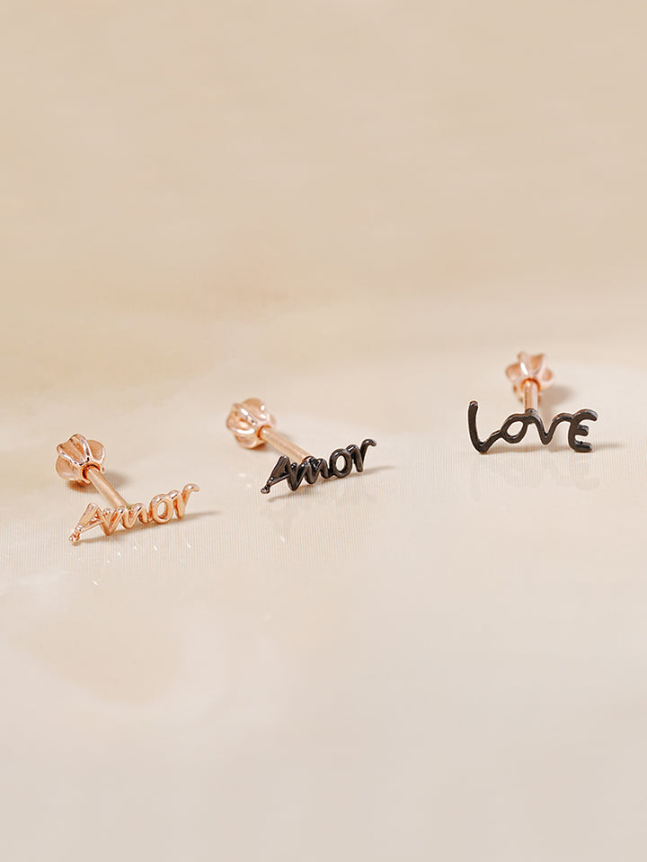 14K Gold Lettering Tattoo Cartilage Earring 18G16G