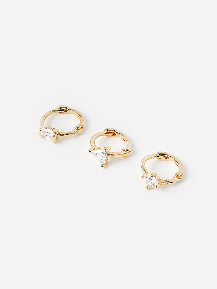14K Solid Gold Mini Point Cubic Cartilage Hoop Earring