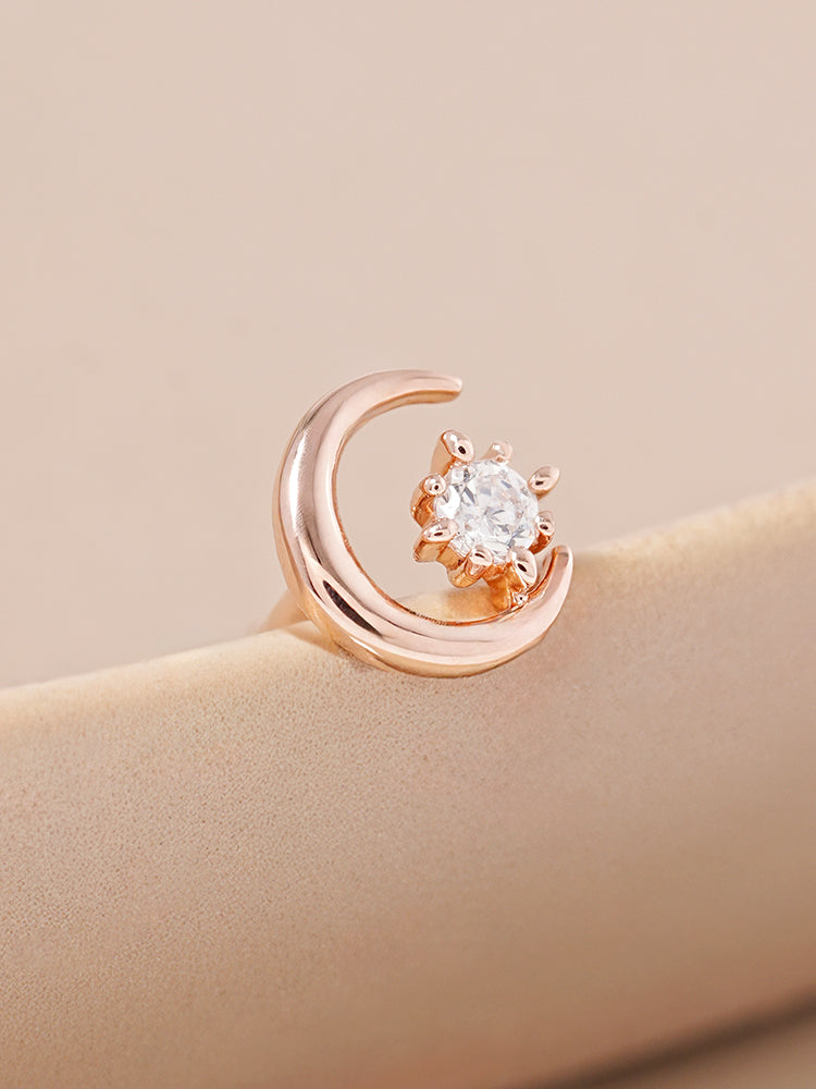 14K Gold Moon Light Star Cartilage Earring 18G16G