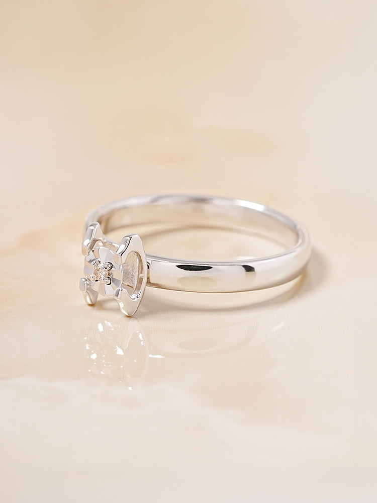 14K 18K Solid Gold Platinum Frame Diamond Ring