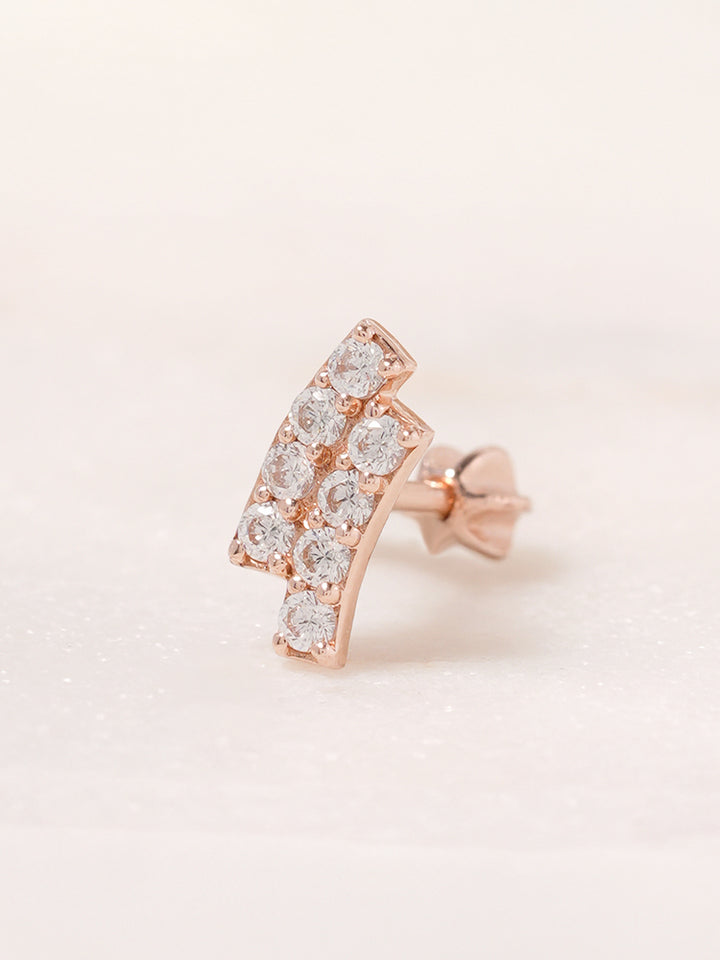 14K Gold Wave Line Cartilage Earring 18G16G