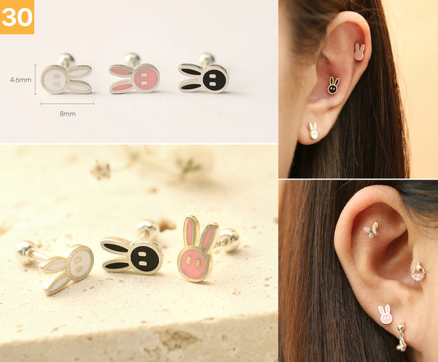 925 Silver Lovely cartilage earring 20g