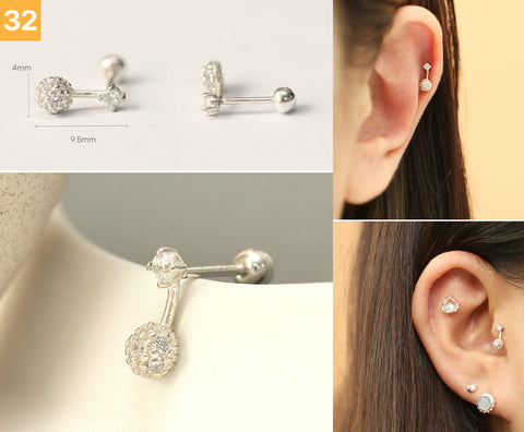 925 Silver Simple Daily cartilage earring 20g