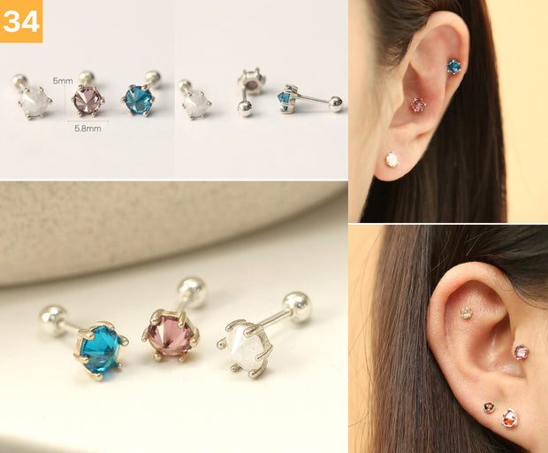 925 Silver Simple Daily cartilage earring 20g