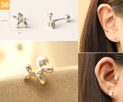 925 Silver Lovely cartilage earring 20g