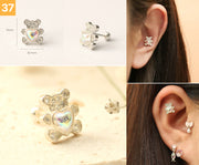 925 Silver Lovely cartilage earring 20g