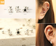 925 Silver Lovely cartilage earring 20g