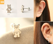 925 Silver Lovely cartilage earring 20g