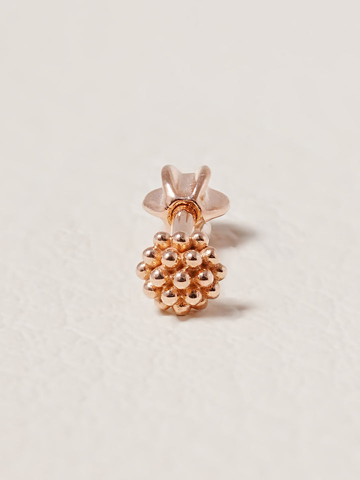 14K Solid Gold Cluster Cartilage Earring 18G16G