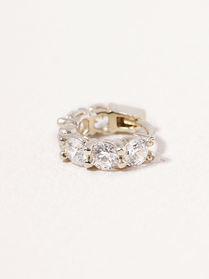 14K 18K Solid Gold Lab Diamond Eternity Tennis Cartilage Hoop Earring