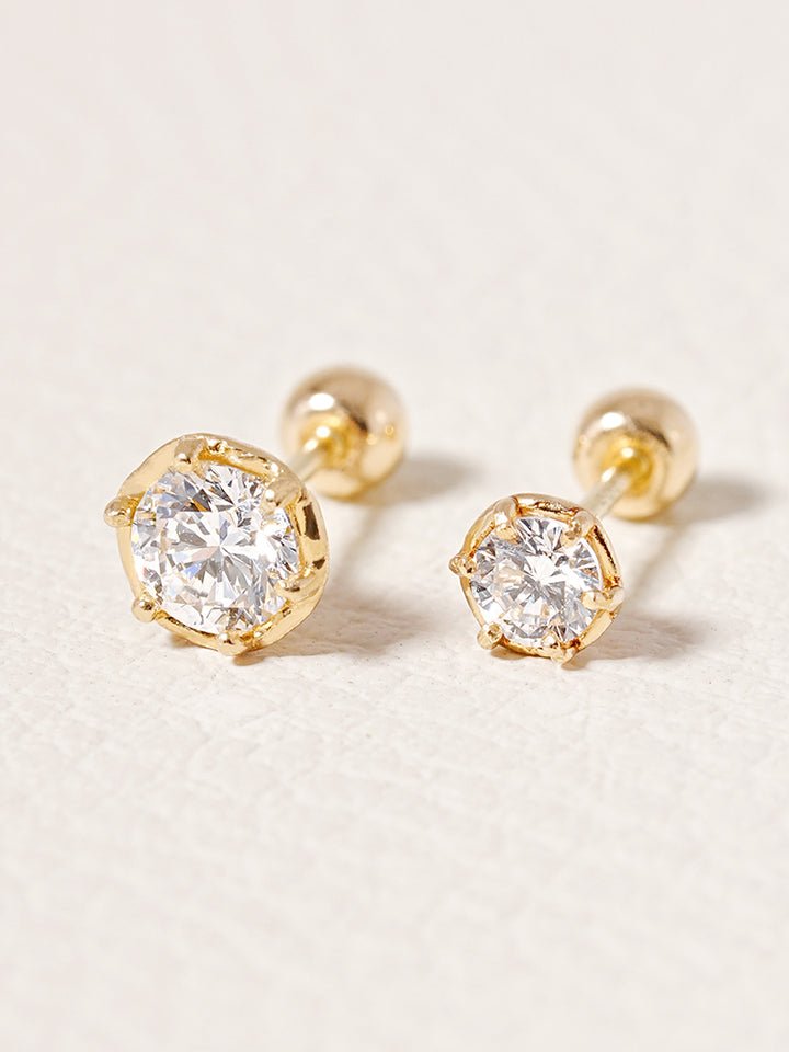 14K Solid Gold Lab Diamond Grace Cartilage Earring 20G18G16G