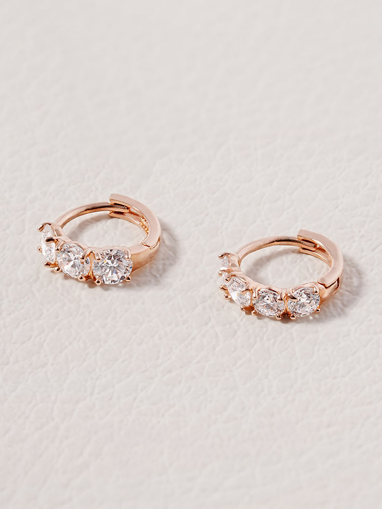 14K 18K Solid Gold Lab Diamond Mini Daily Cartilage Hoop Earring