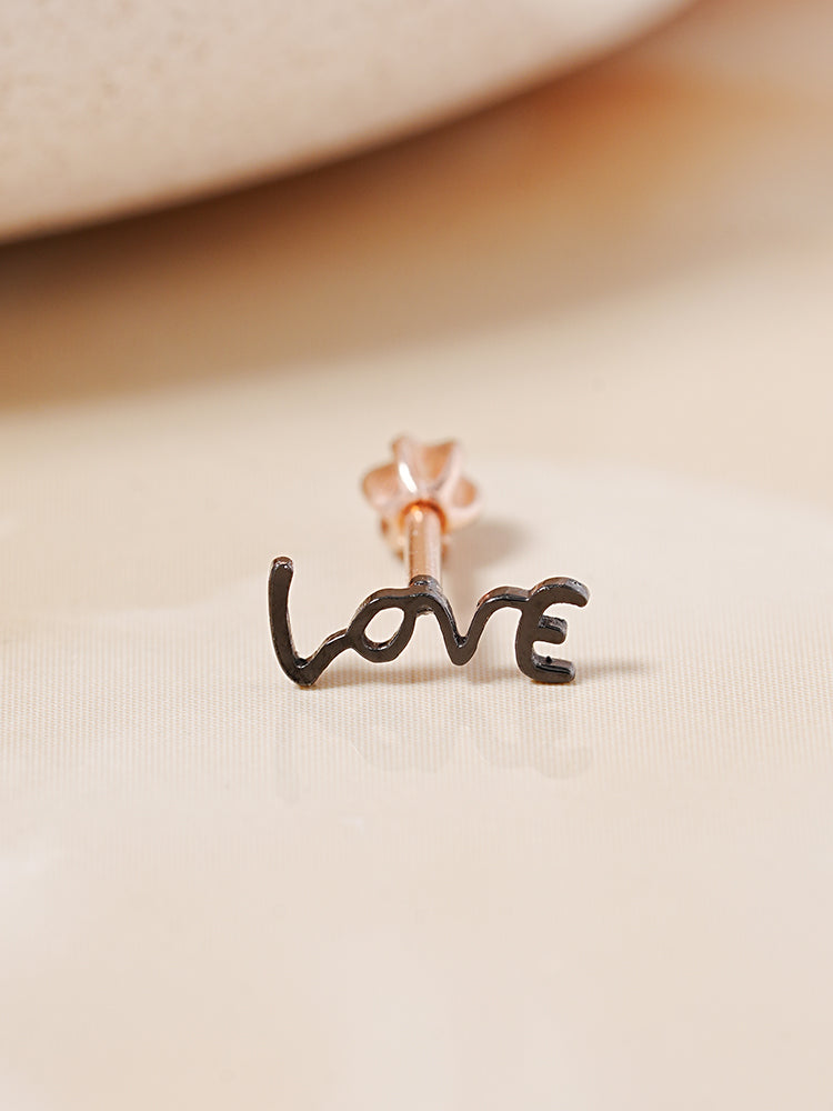 14K Gold Lettering Tattoo Cartilage Earring 18G16G