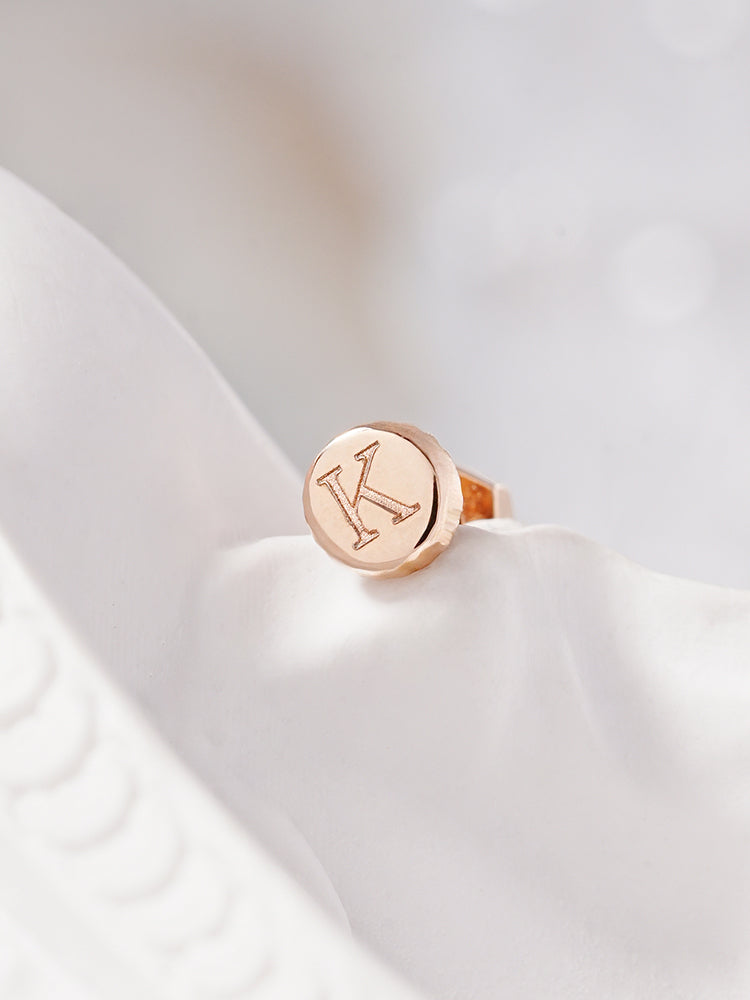 14K Gold My Letter Initial Cartilage Earring 18G