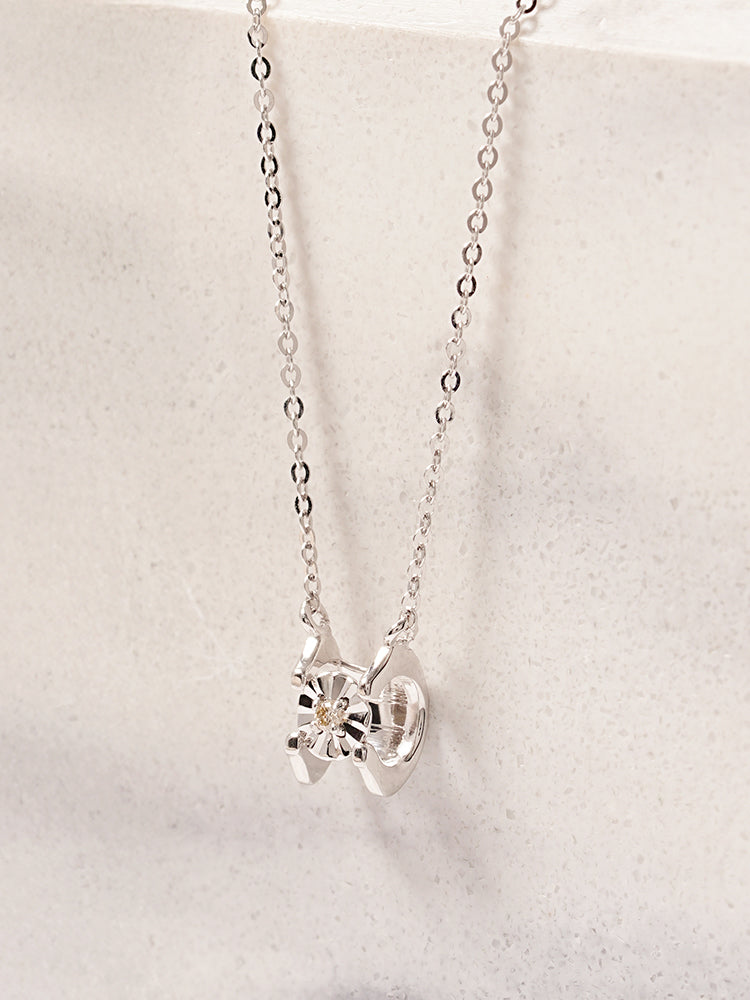 14K 18K Solid Gold Platinum Frame Diamond Necklace