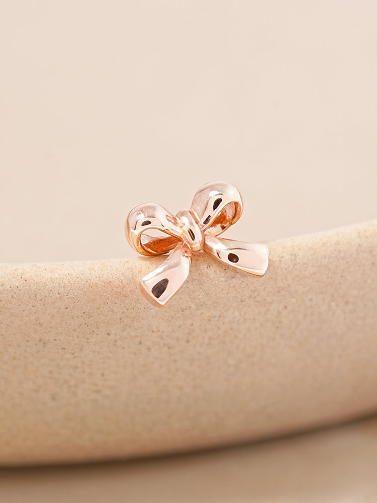 14K Solid Gold Ribbon Shape Cartilage Earring 18G16G