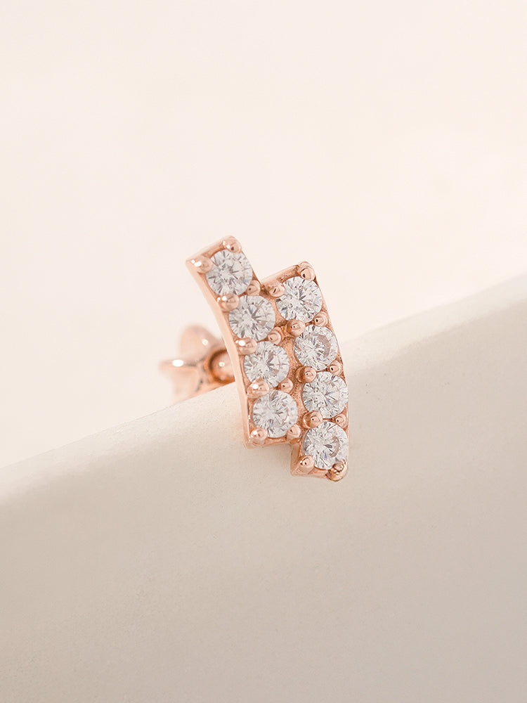 14K Gold Wave Line Cartilage Earring 18G16G