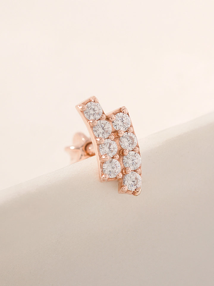 14K Gold Wave Line Cartilage Earring 18G16G