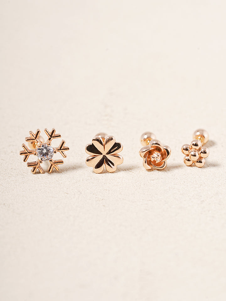 14K Solid Gold Wish Cartilage Earrings Collection 20G