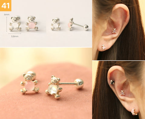 925 Silver Lovely cartilage earring 20g