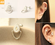 925 Silver Lovely cartilage earring 20g