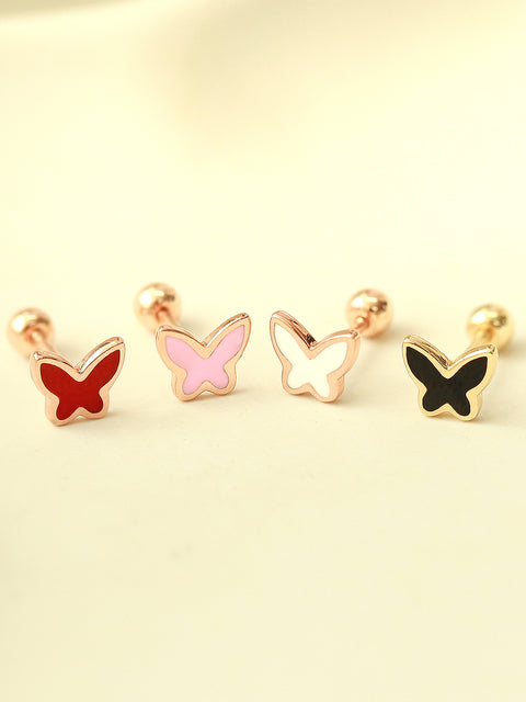 14K Gold Enamel Color Butterfly Cartilage Earring 20G18G16G