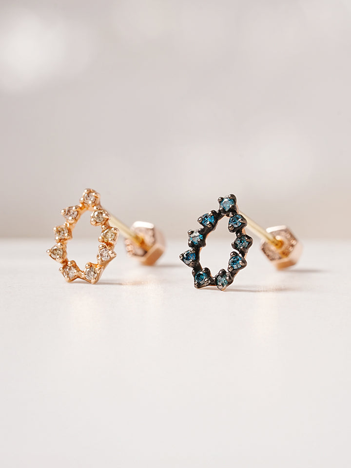 14K Solid Gold Circle of Star Cartilage Earring 18G