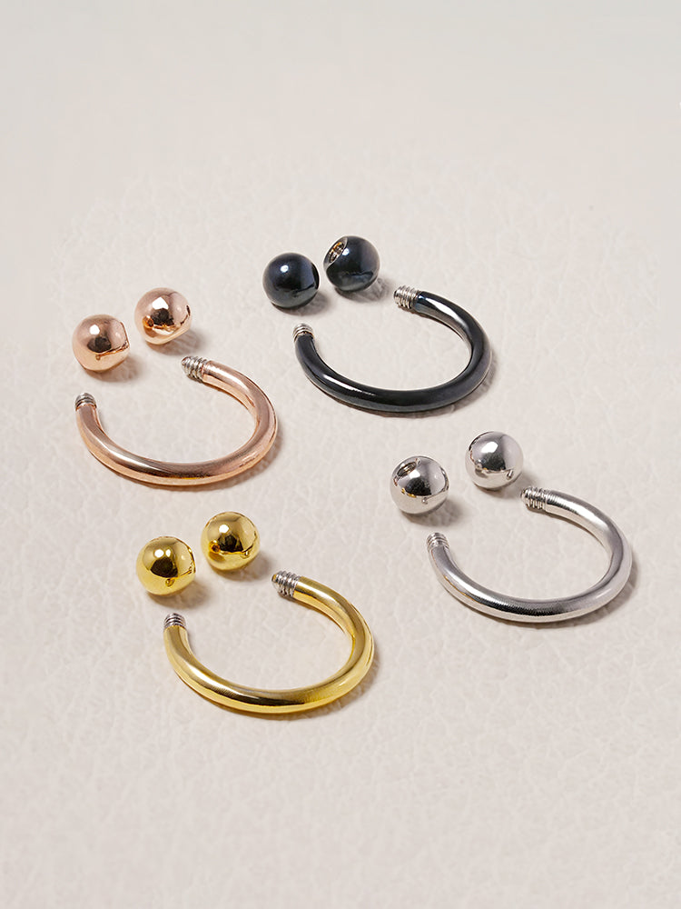 Circular Barbell C-Shaped Surgical Steel Piercing 16G