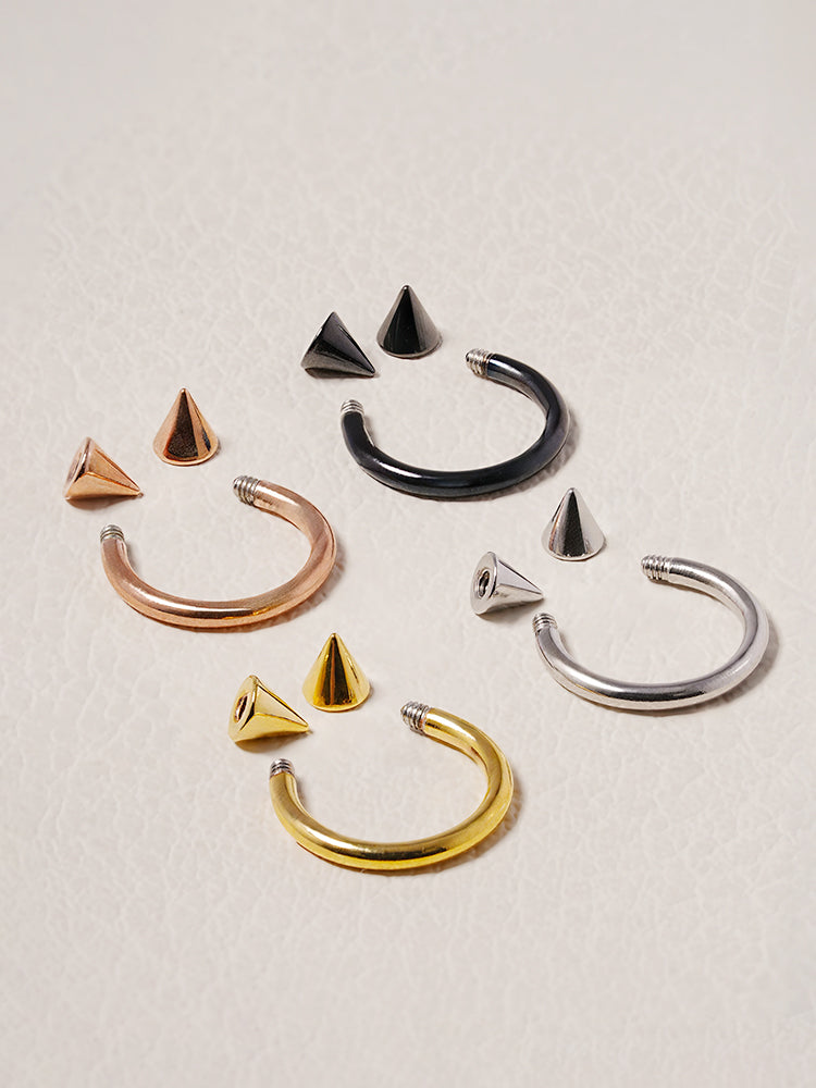 Circular Cone C-Shaped Surgical Steel Piercing 16G