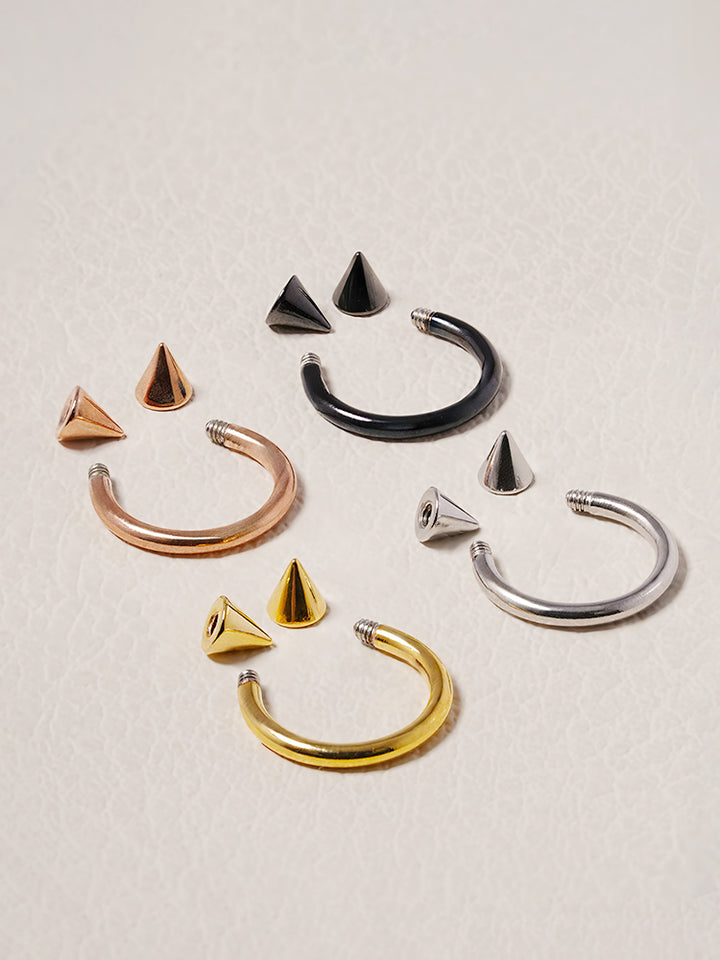 Circular Cone C-Shaped Surgical Steel Piercing 16G