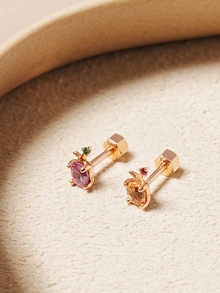 14K Gold Color Sapphire Fruits Cartilage Earring 18G