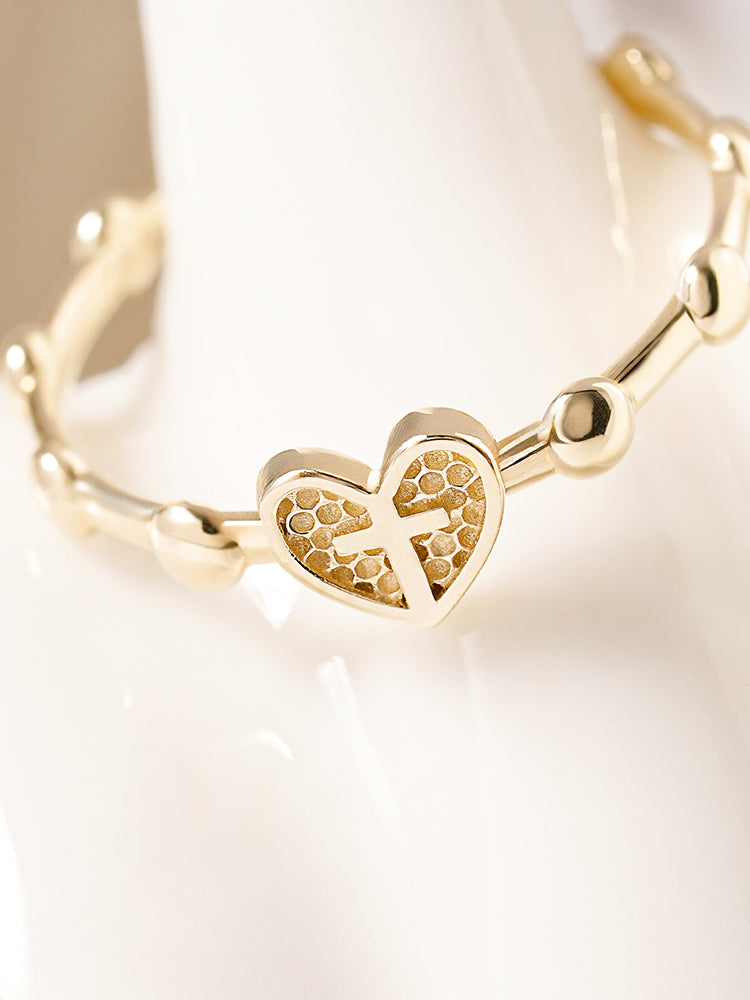 14K 18K Pray Heart Ring