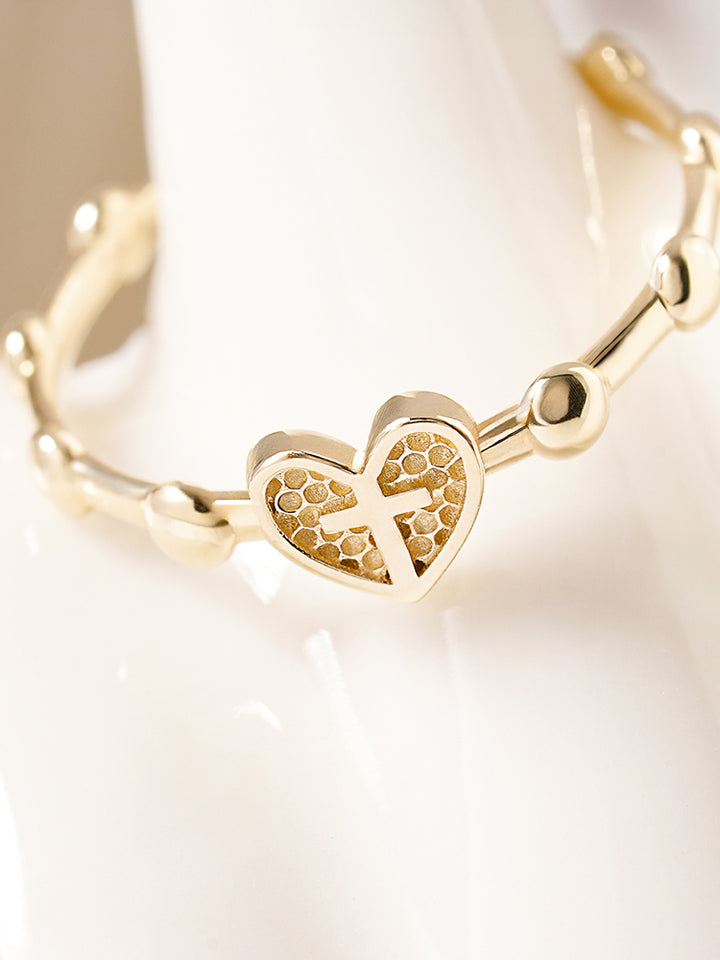 14K 18K Pray Heart Ring