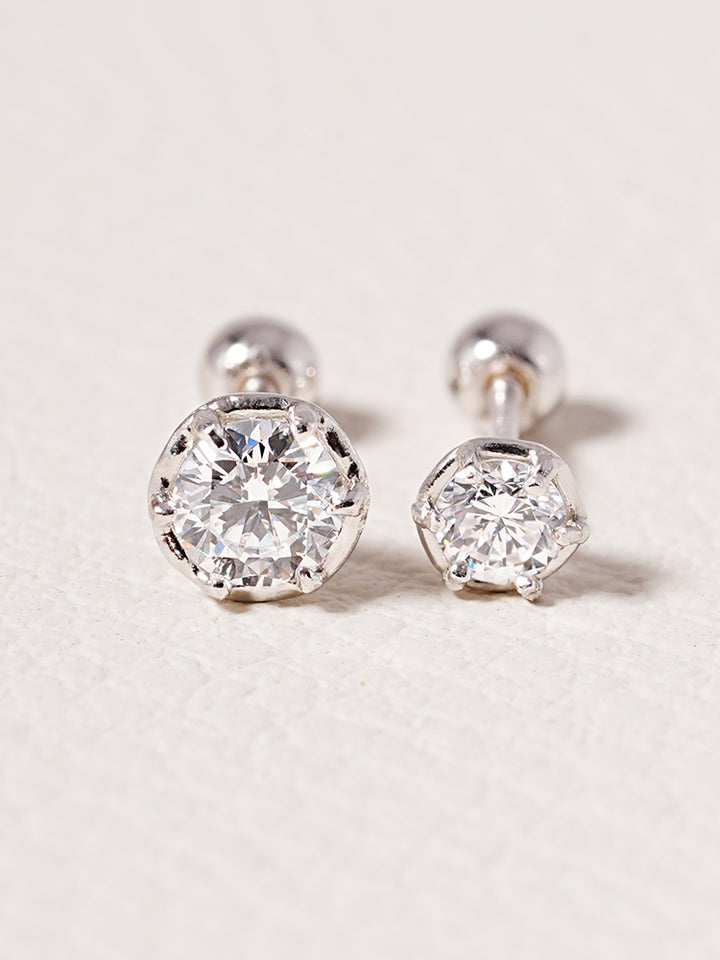 14K Solid Gold Lab Diamond Grace Cartilage Earring 20G18G16G