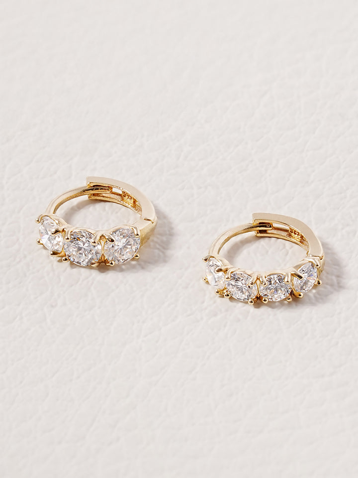 14K 18K Solid Gold Lab Diamond Mini Daily Cartilage Hoop Earring