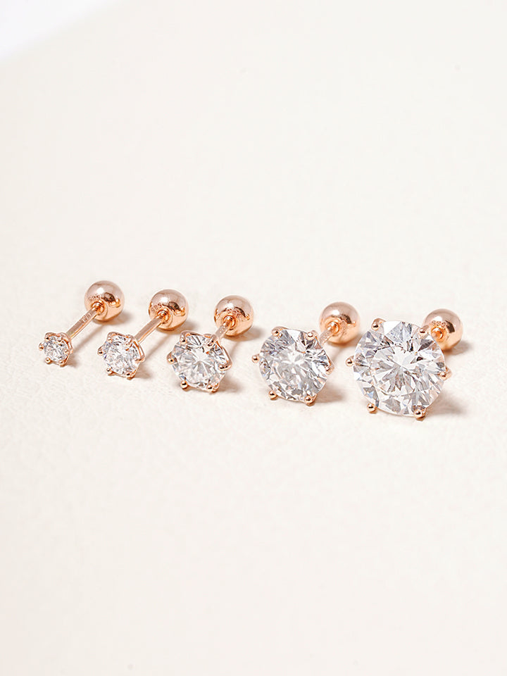 14K Solid Gold Lab Diamond Shine Classic Cartilage Earring 20G