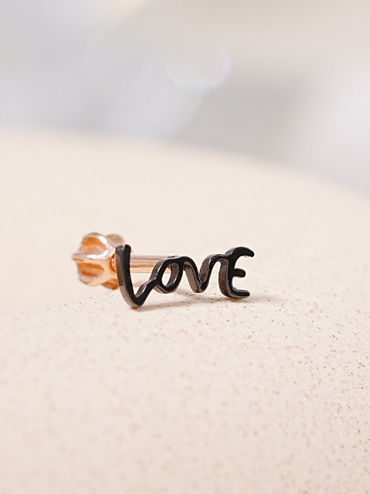 14K Gold Lettering Tattoo Cartilage Earring 18G16G