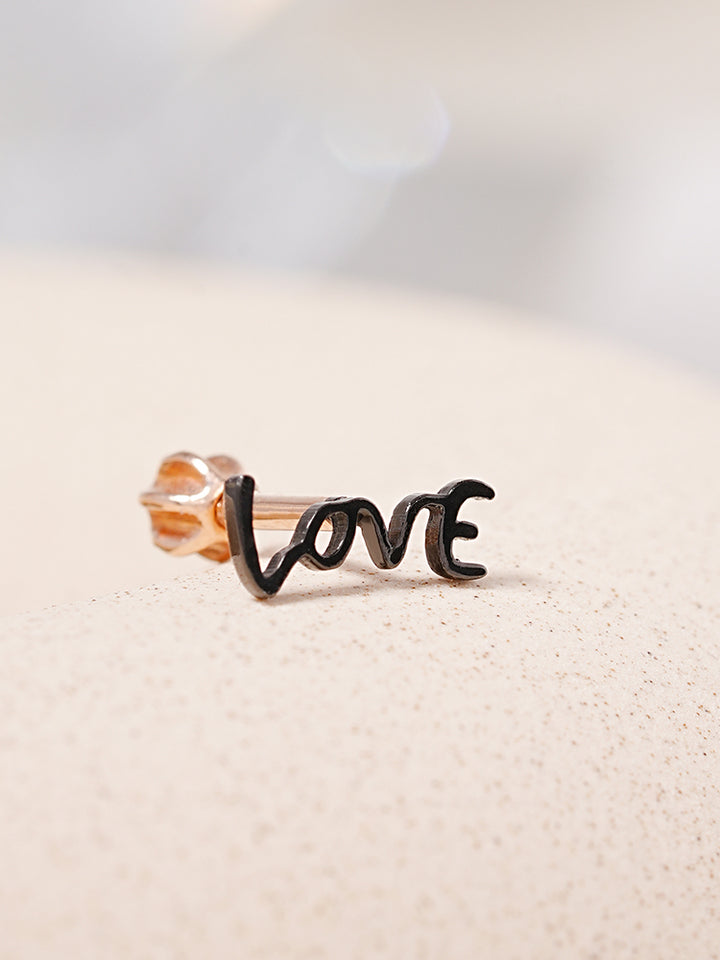 14K Gold Lettering Tattoo Cartilage Earring 18G16G