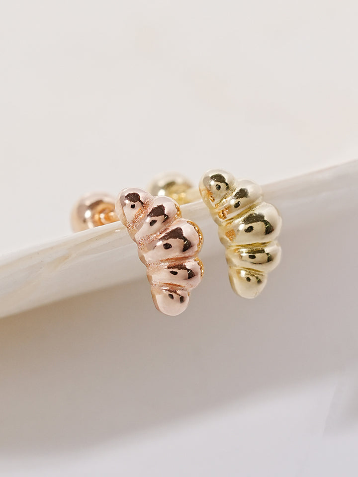 14K Solid Gold Lovely Volume Cartilage Earring 20G