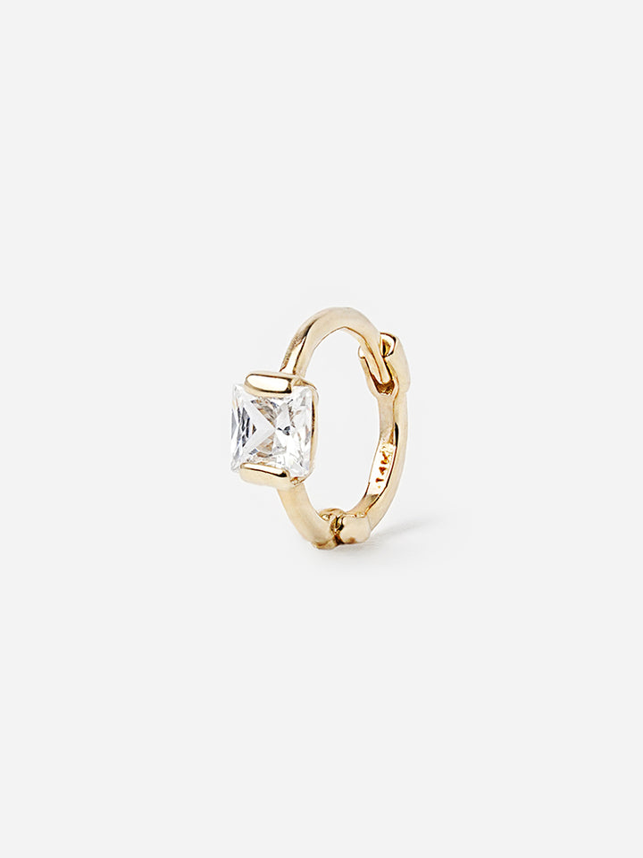 14K Solid Gold Mini Point Cubic Cartilage Hoop Earring