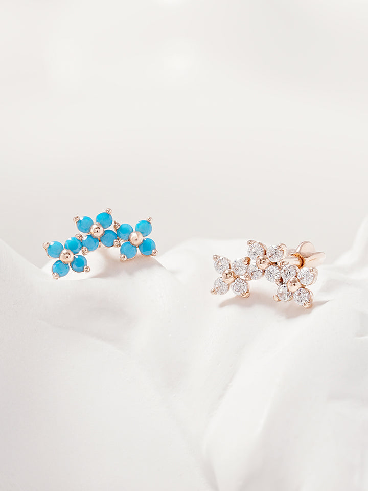 14K Gold Moment in Bloom Cartilage Earring 18G16G