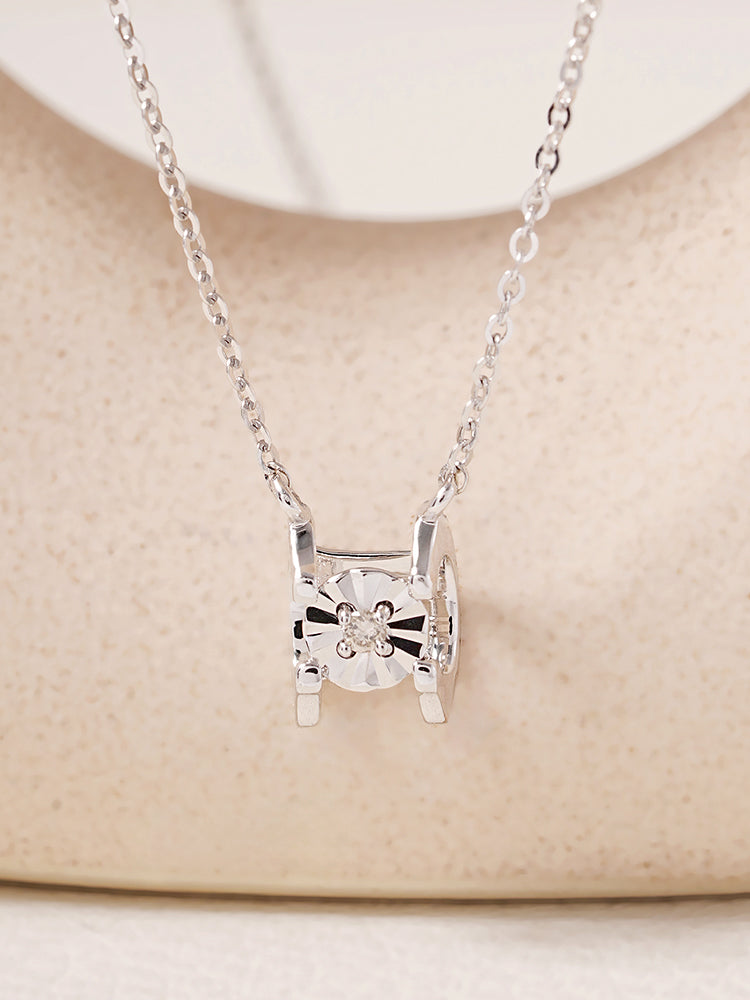 14K 18K Solid Gold Platinum Frame Diamond Necklace