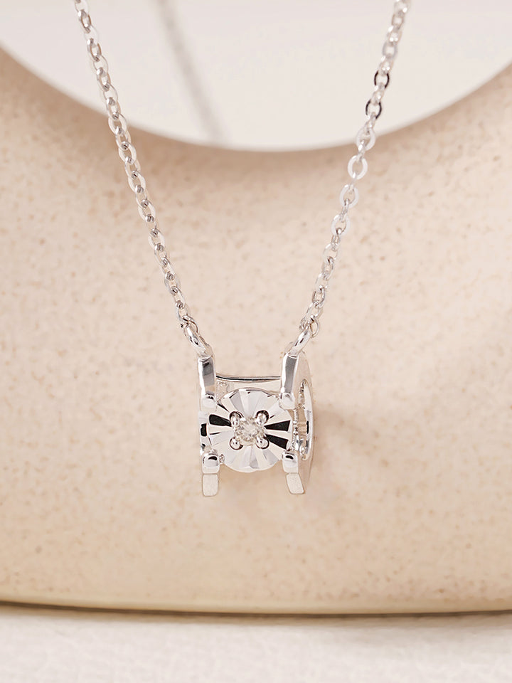 14K 18K Solid Gold Platinum Frame Diamond Necklace