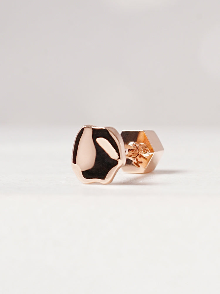 14K Gold Rough Disc Cartilage Earring 18G